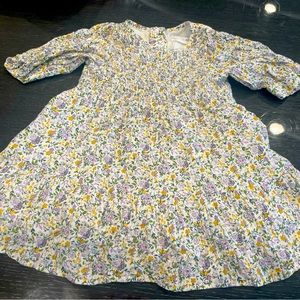 Zara flower pattern spring dress flowy loose toddler girl  purple and yellow